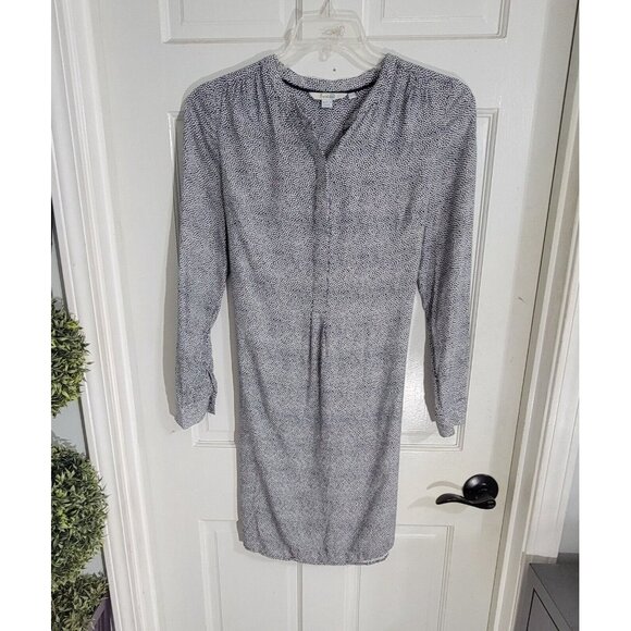 Boden Womens Blue White Polka Dots Half Button Up Dress Long‎ Sleeve Size 6R - Picture 4 of 11